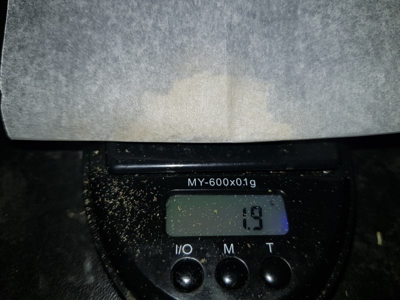 Dry sifted keif weight