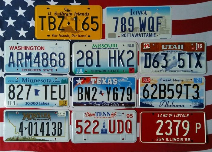 us number plate