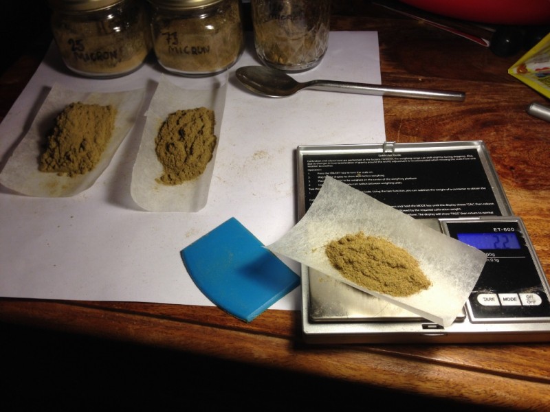 120micron bag contents 2.2 grams 2nd empty