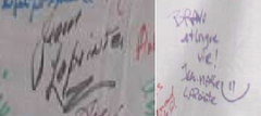 Jean & Jean-Marie Lapointe signed Narconon-Mauricie banner - Source is Marc Lacasse (Xenu) on Flickr (2009-Oct-4)